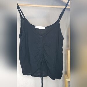 Chic Black Ruched Camisole Top
